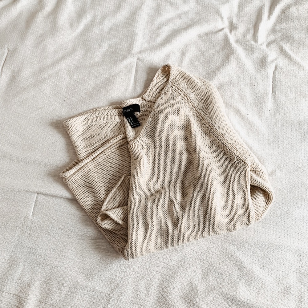 Forever 21 Cream Knit Sweater